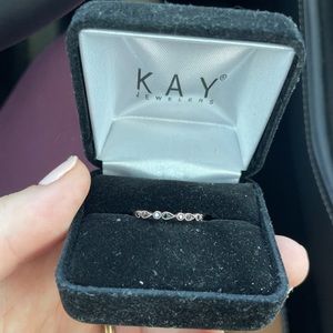 Size 7 Rose Gold black diamond band